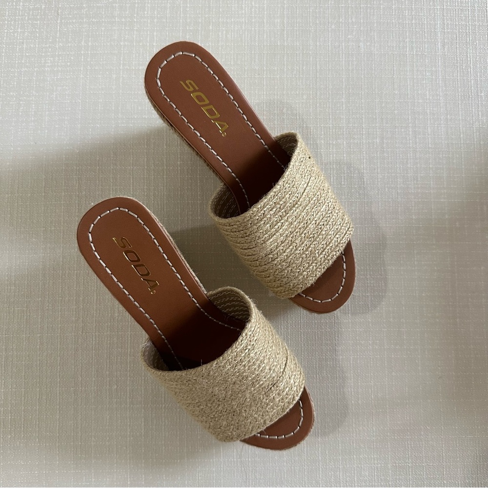 Soda Women Wedge Shoes - Size 6